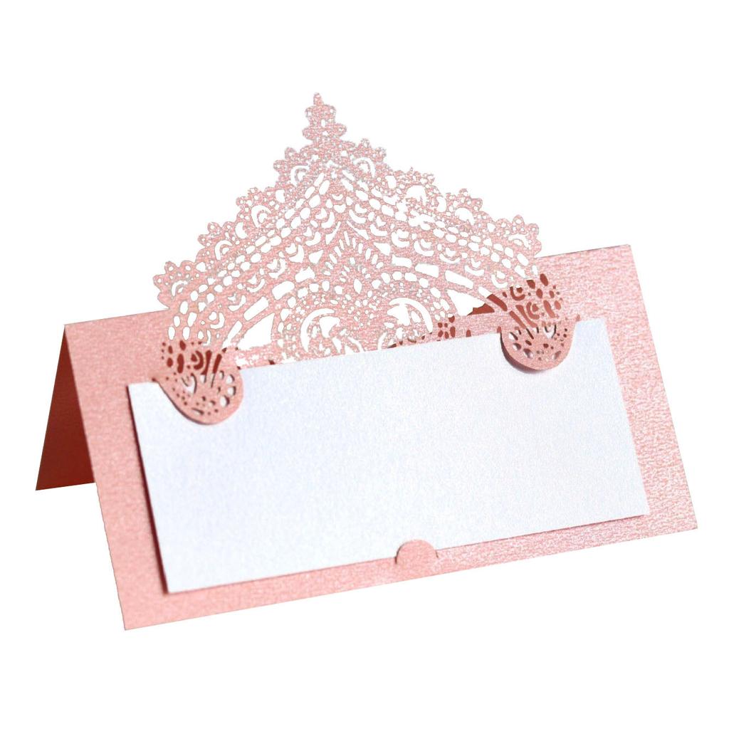 50p 3D Lace Wedding Table Card Hollowed Out Holiday Handwritten Banquet Hotel Seat Card Seat Card Party Decoration Card