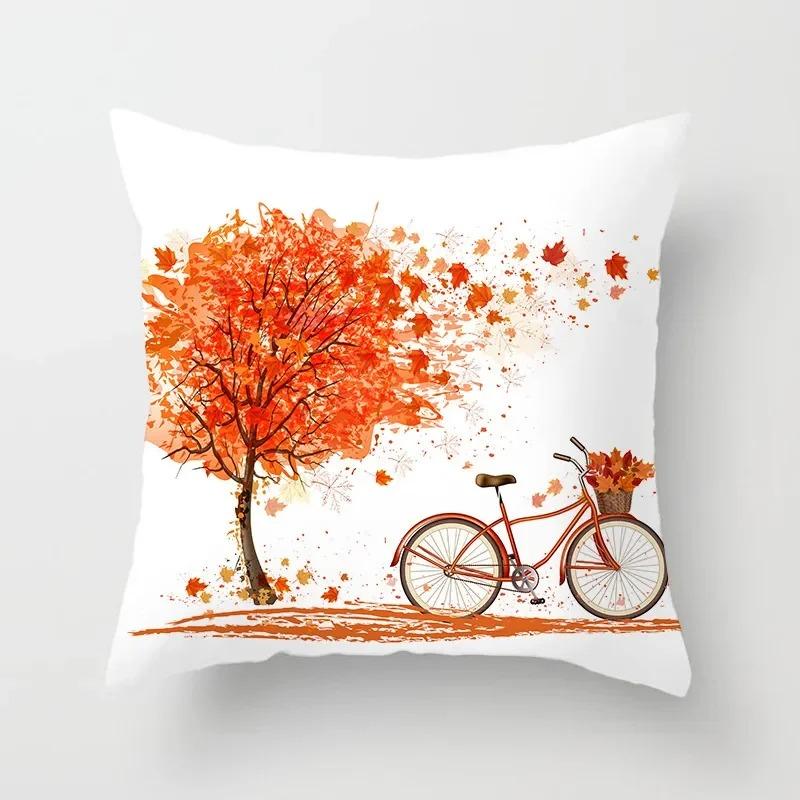 Față de pernă de studiu cu frunze de arțar de toamnă, pentru bicicletă, pentru birou, sufragerie, casă, ornamente pentru mașină