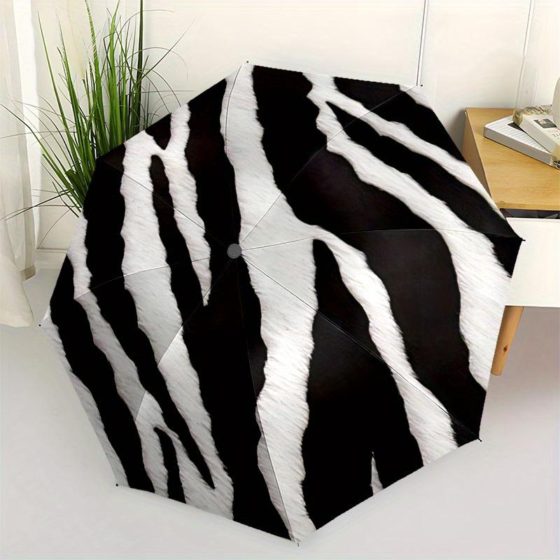 1 st Zebra-mönster Djur Automatisk Öppning/Stängning Paraply med Enknapp, Vindtålig Design Lätt Bärbart Paraply för Kvinnor & Män6032