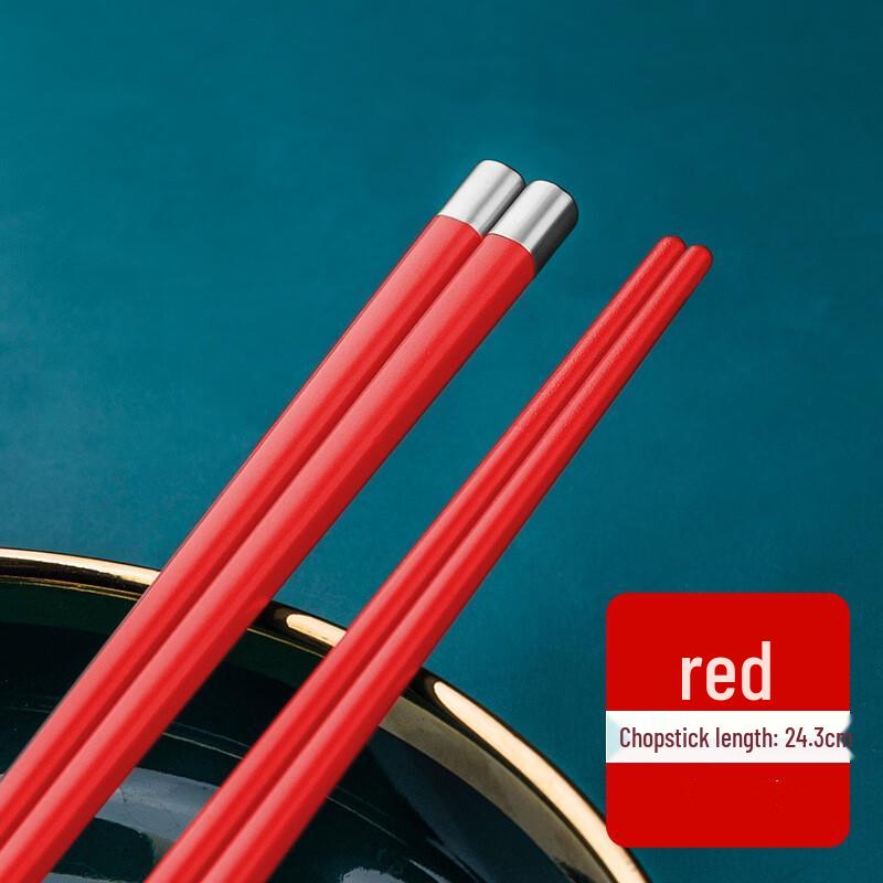 

Shuangshihui Household Alloy Chopsticks Set, 5 Pairs