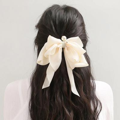 Hairpin Ribbon Pin Angel Scrunchie Butterfly Pearl Automatic Hairpin Ivory Vidastory