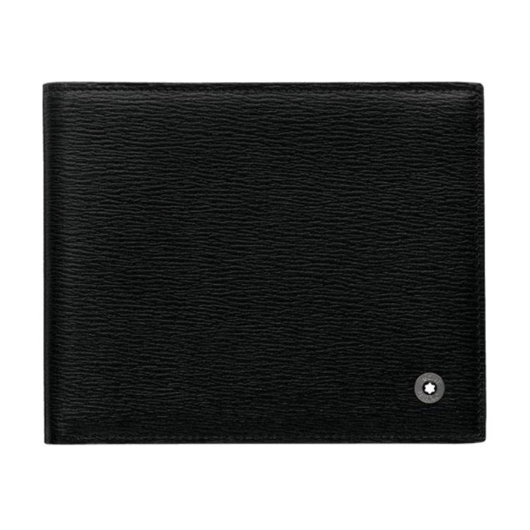 Montblanc Logo Short Folded Leather Wallet Men wallet Black 8372 Box(Basic Set+Box)