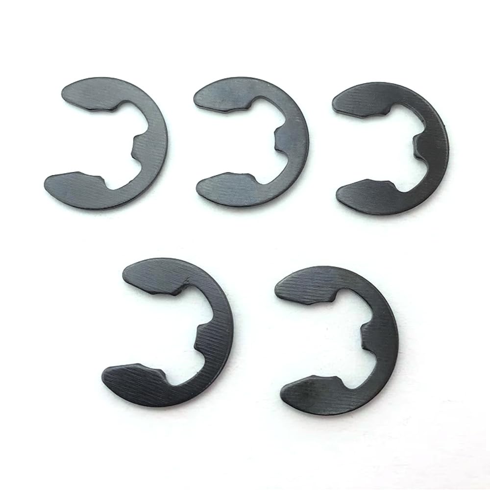 120 Pcs E-Shape Snap Rings M1.5-M10 Manganese Steel Snap Rings 10 Sizes E-Clip Retaining