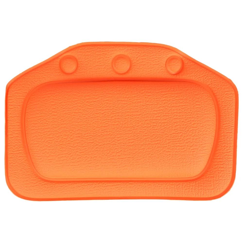 

1pc PVC Neck Bathtub Cushion Soft Headrest with Suction Cup SPA Bath Pillow Bath Tub Accessories помаранчевий