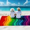 Rainbow Wavy Tapestry Flat Print Colorful Beach Towel for Pride Party Bedroom Living Room Decor Aesthetic Wall Hanging