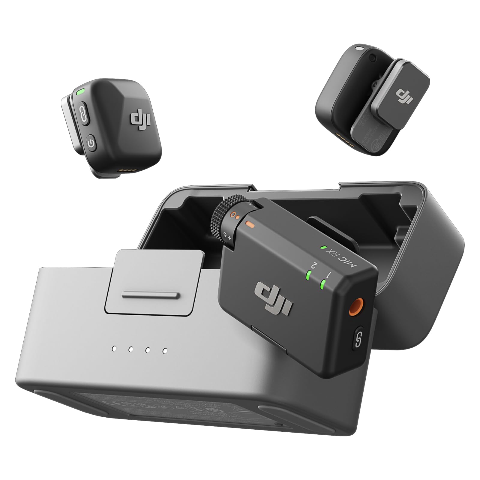 

DJI Mic Mini (2 TX + 1 RX + Charging Case) Wireless Lavalier Microphone, Ultra-Lightweight, 48-Hour Battery Life, Noise Cancellation, Auto-Limiting, f
