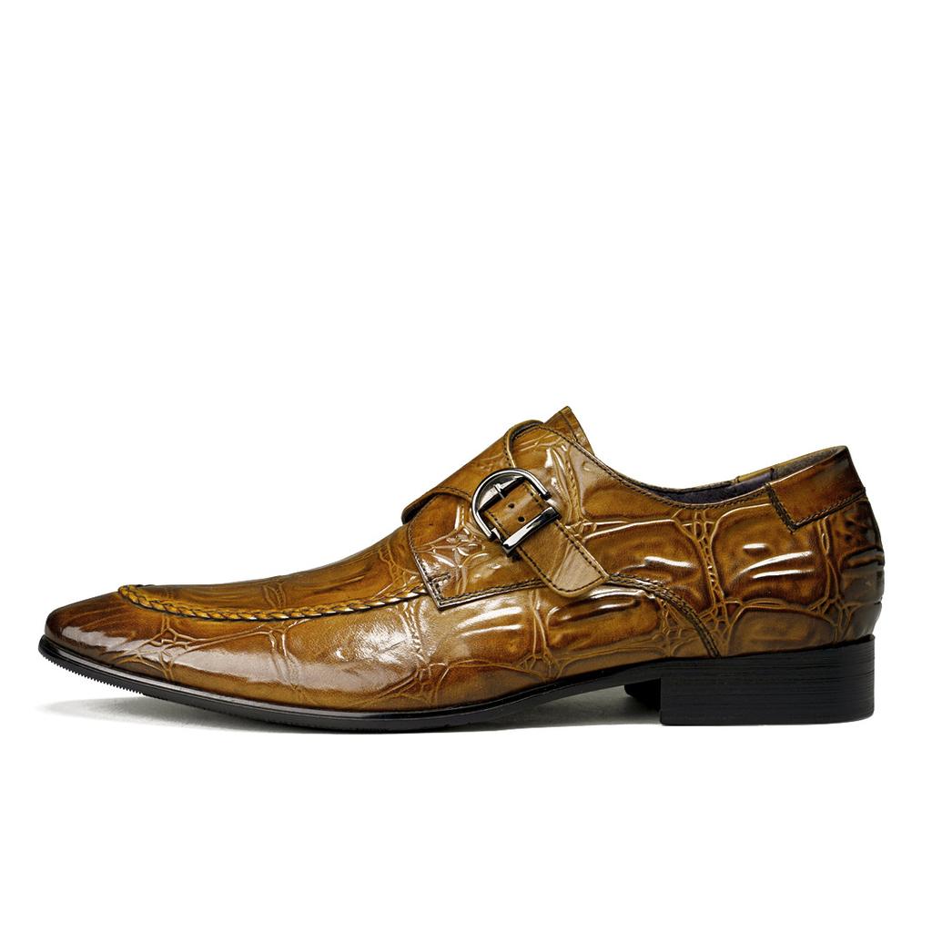 Schnallen-Munch Lederschuhe Herren Echtes Leder Kleiderschuhe Herren Trendige Herren Ein-Pedal Business Casual Schuhe Große Größe Lederschuhe