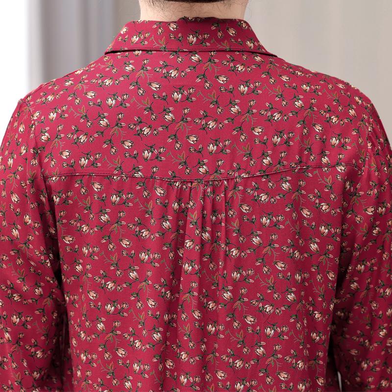 Women's Plus Size Floral Print Blouse – 3/4 Sleeve Button Down Casual Shirt (Sizes XL-6XL) for Middle-Aged Ladies