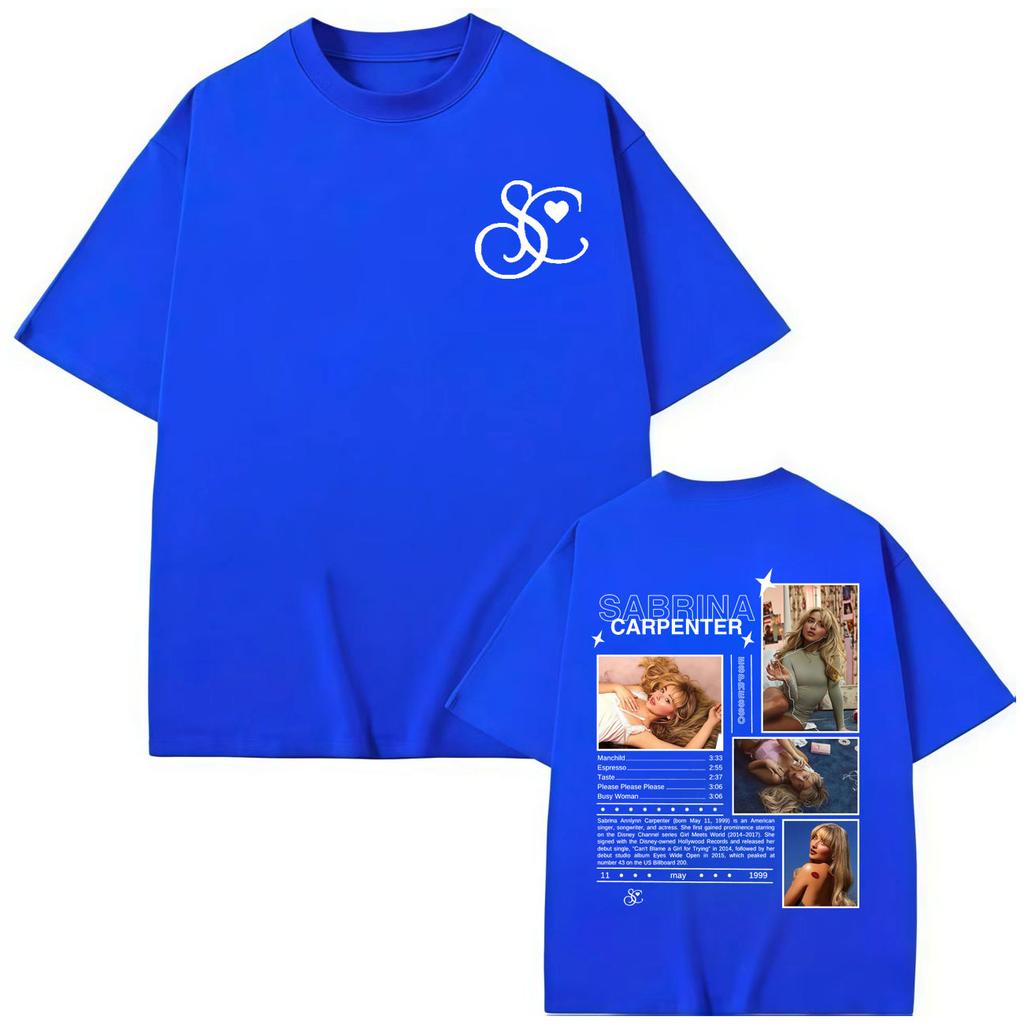 Singer Sabrina Carpenter Merch T-shirt Men Women Fashion Aesthetic Short Sleeve T-shirts High Quality Cotton Oversized T Shirts