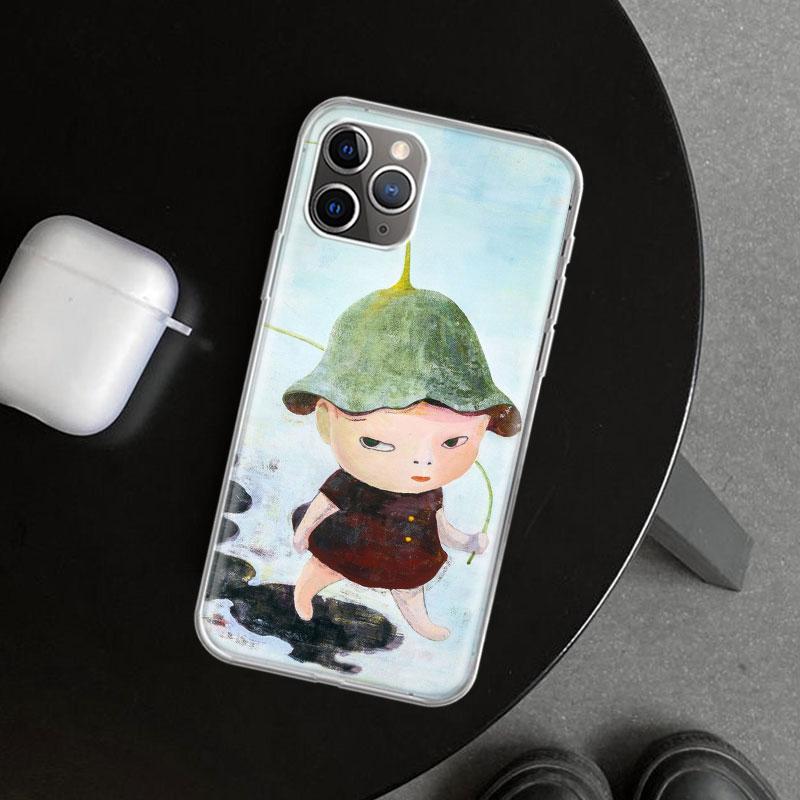 Y-Yoshitomo Nara Telefoonhoesje Cover voor iPhone 11 12 13 Mini 14 15 Plus 16 Pro Max 17 Air 7 8 + SE Kunst Gepersonaliseerde Fundas 11 12 13