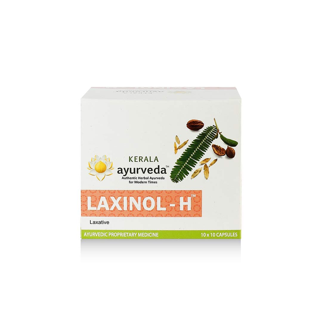 

Kerala Ayurveda Laxinol-H Capsule 100 Count Herbal Digestive Regularity Support For Gentle Overnight Cleanse Care