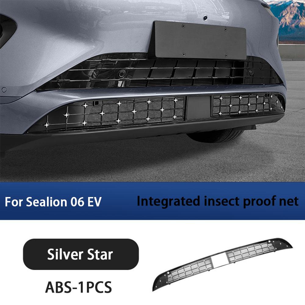For BYD Sea Lion 06 EV Integrated Insect Screen Silver Star Front Bumper Grille Water Tank Grille Insect Proof Net Accessories