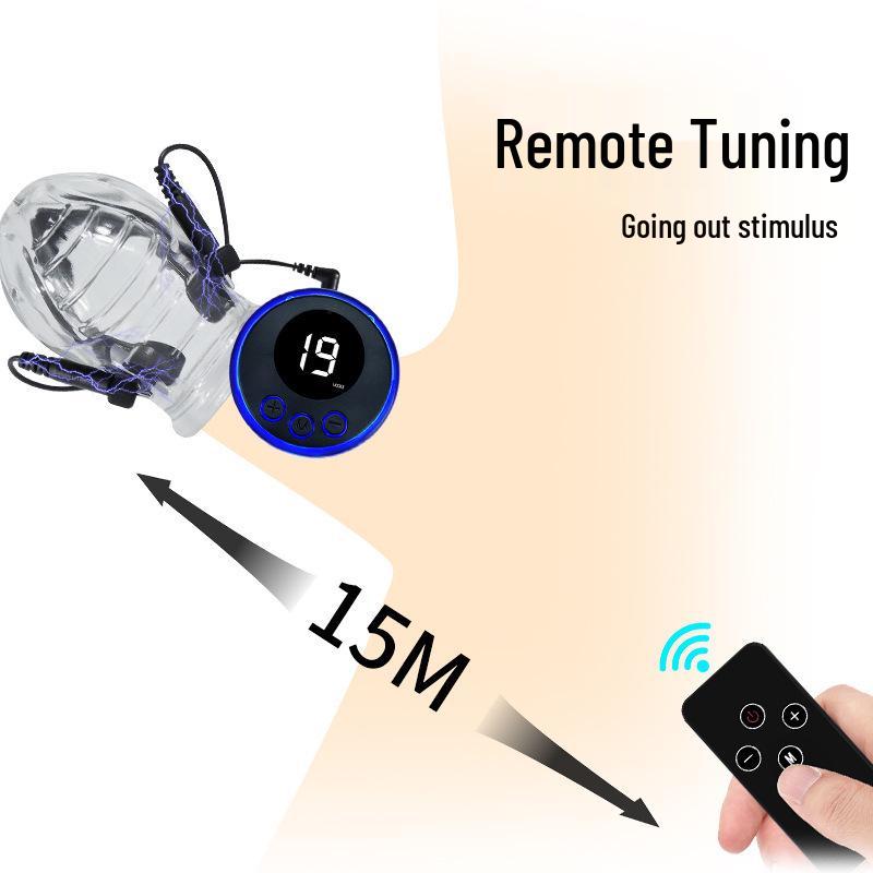 Men's Remote Control Desensitizing Electric Shock Trainer for Endurance and Self-Pleasure