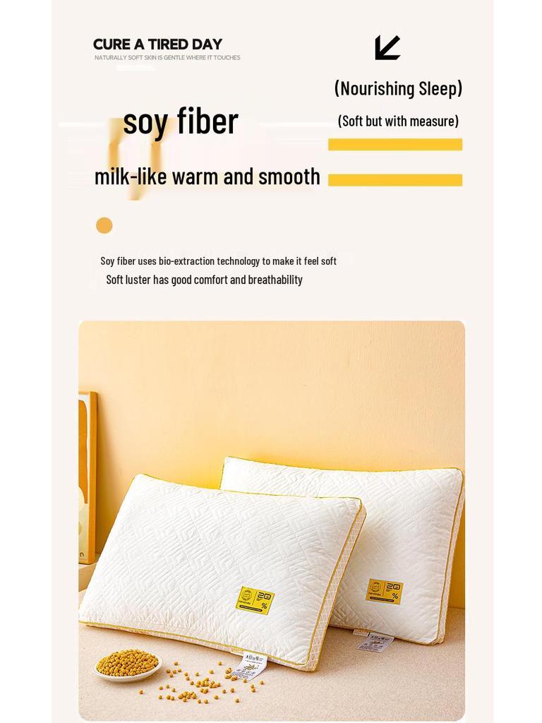 Breathable Soybean Fiber Neck Support Pillow for Comfortable Sleep