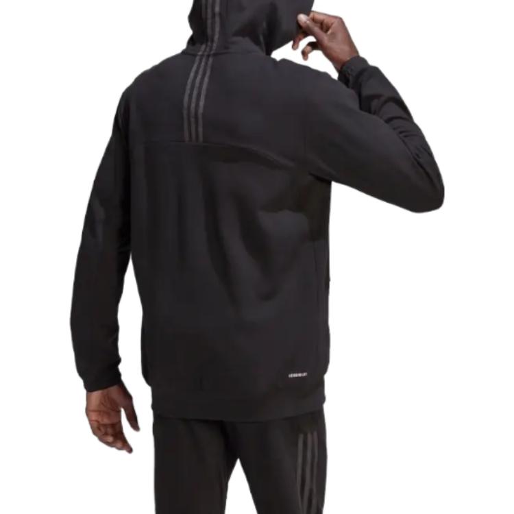 Adidas Solid Color Casual Sports Zip-Up Stand Collar Jacket Men Outerwear Black HL2403
