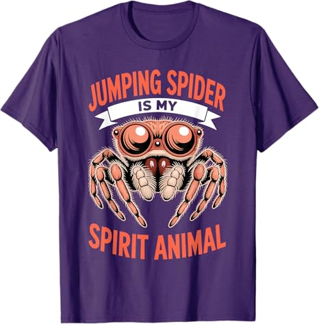 Jumping Spider Art for Unisex Women Boys Fashion Jumping Spider Lover TShirt Y2k Humorous Short Sleeve Saying Tee Novelty Apparel