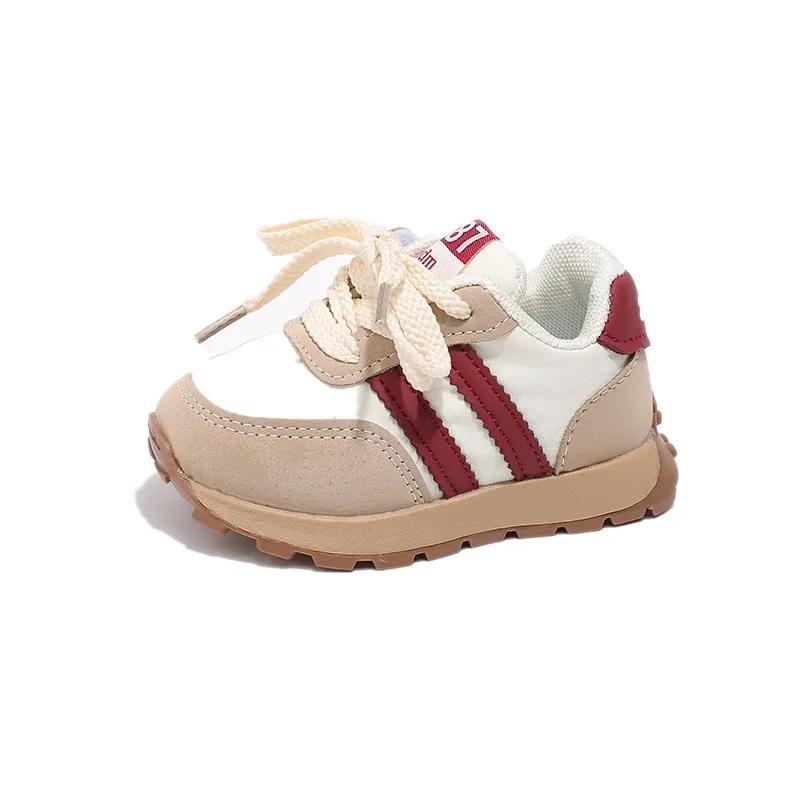 Toddler Kids Sports Shoes Thick Soft Sole Boys Girls Walking Shoes Striped 2024 New Fashion Children Casual Shoes Wear-resistant
