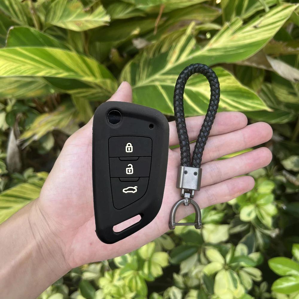 Silicone Car Key Cover Case for Universal 3 Buttons VVDI2 Wire Flip Key for Xhorse MINI Key Programmer VVDI Keychain Accessories