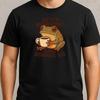 T-Shirt Herren Frosch mit Kaffee Motiv Baumwolle Größe S bis 5XL