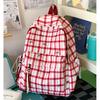 Schoolbag Spring and Summer Small Fresh Plaid Student Schoolbag Large Capacity Cute Bow Printing New High Value Backpack