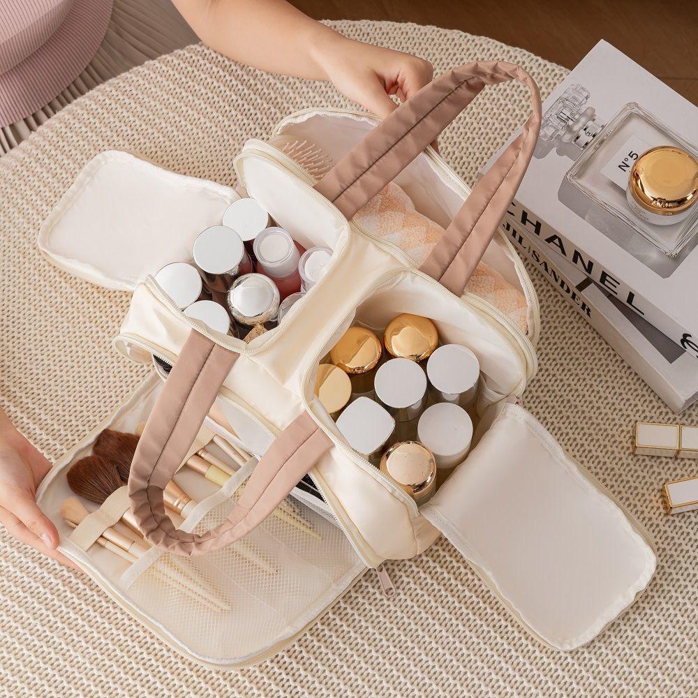 Cartoon Pattern Cute Portable Lightweight Makeup Bag Women's Travel Storage Bag Handheld Organizer Cosmetic Pouch Wash Bag