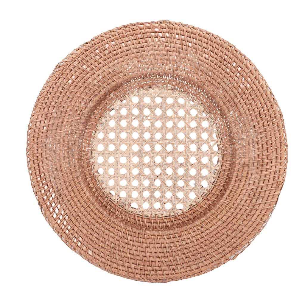 Kulatá ratanová prostírka Ručně tkaná Tepelná izolace Ratanová podložka pod talíř pro Jídelní stůl Stolní dekorace