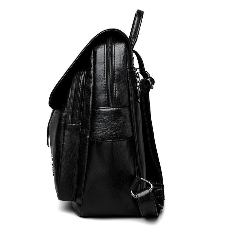 Damen Rucksack Große Kapazität Reise Weicher Leder Rucksack Mutter Tasche