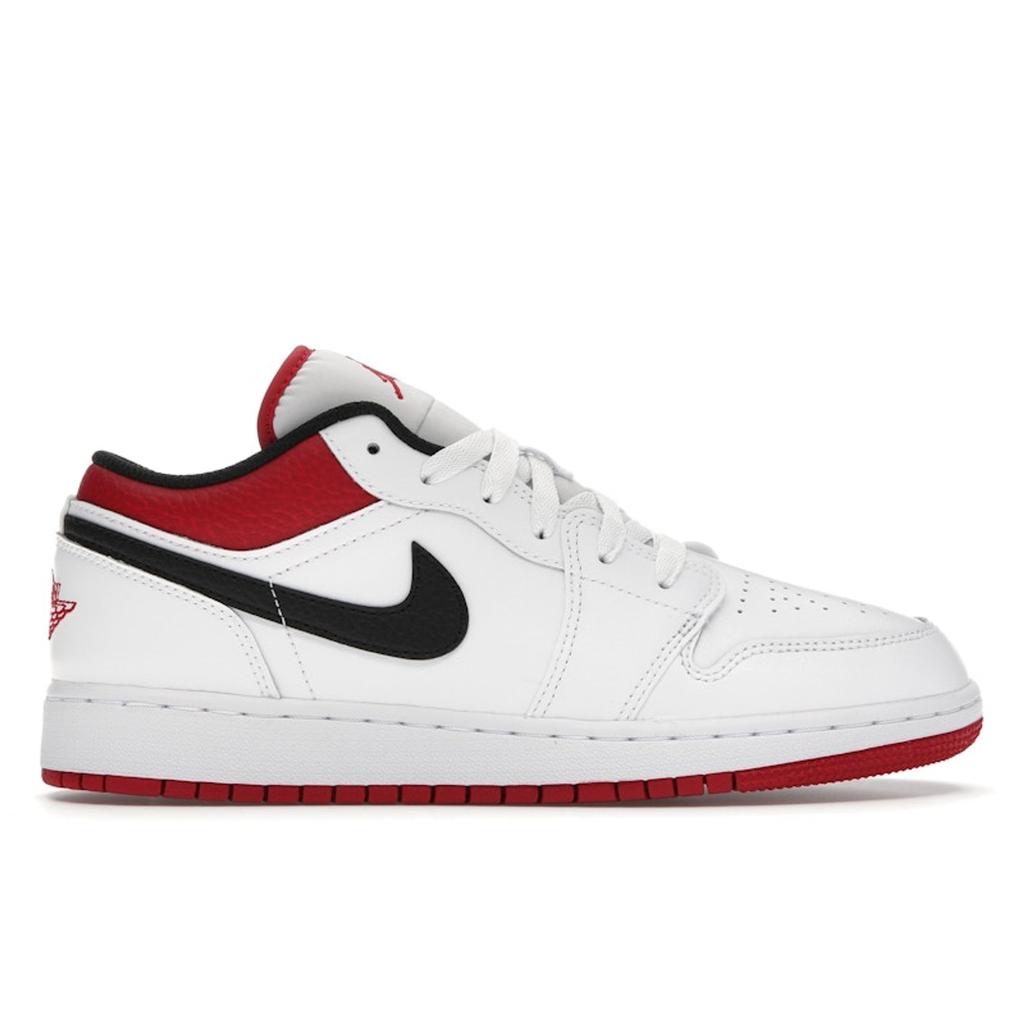 Air Jordan 1 Low GS White Gym Red Kids Sneakers Black 553560-118