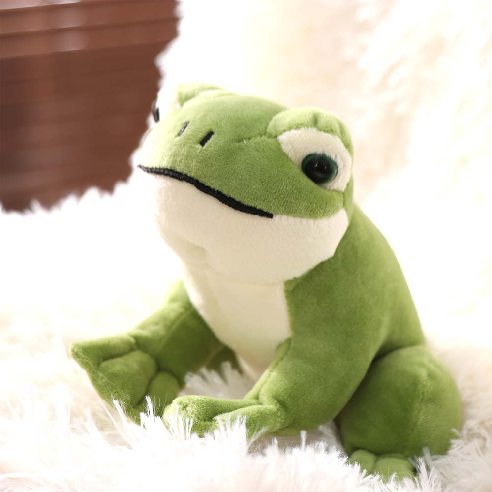 PP Cotton Green Frog Plush Toy Collection Cartoon Frog Stuffed Toy Mini Frog Plush Doll  Car Decor