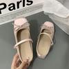 Silver Thick Heel Bow Half Slippers Women's Summer 2025 New Mary Jane Outer Wear Versatile One-word Bag Head Sandals
