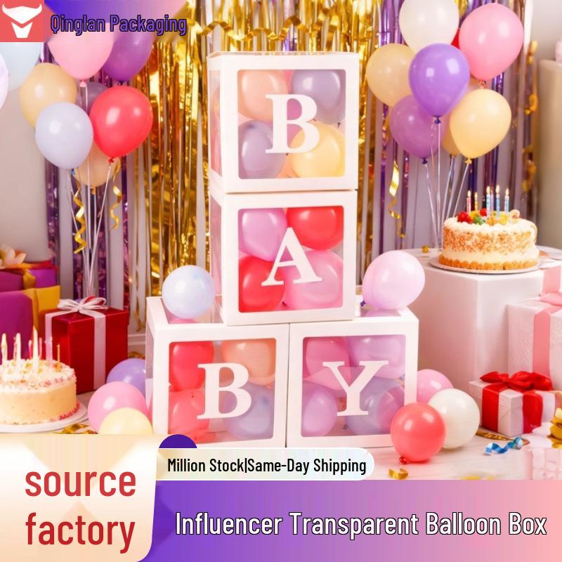 

Baby Surprise Transparent Balloon Box for Weddings, Birthdays, and Celebrations Single White Box (25cm edge)