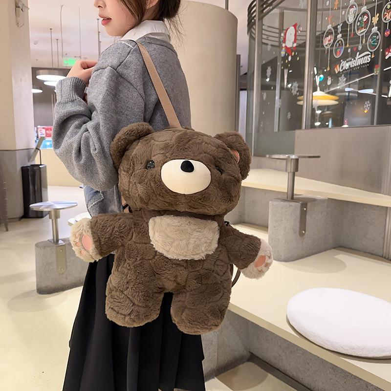 3D Cartoon Teddy Bear Plush Backpack for Girls