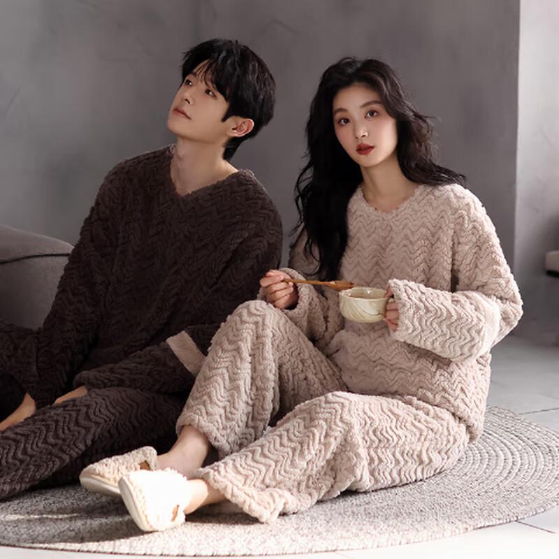 Autumn Winter Couple's Warm Pajama Set