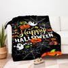 Halloween Party Decorations Happy Halloween PosterBlanket Flannel Throw Blanket for Sofa, Bed, Travel, Camping, Office