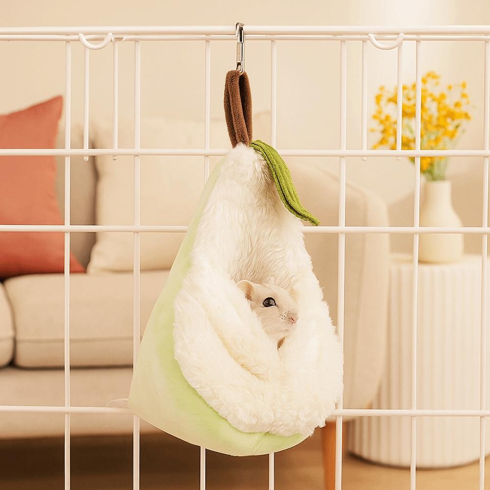 Hamster Cage Hamster Hammock Warm Soft Hamster Pouch Bed Comfortable Pear Shaped Winter Pet Nest Cage Decoration