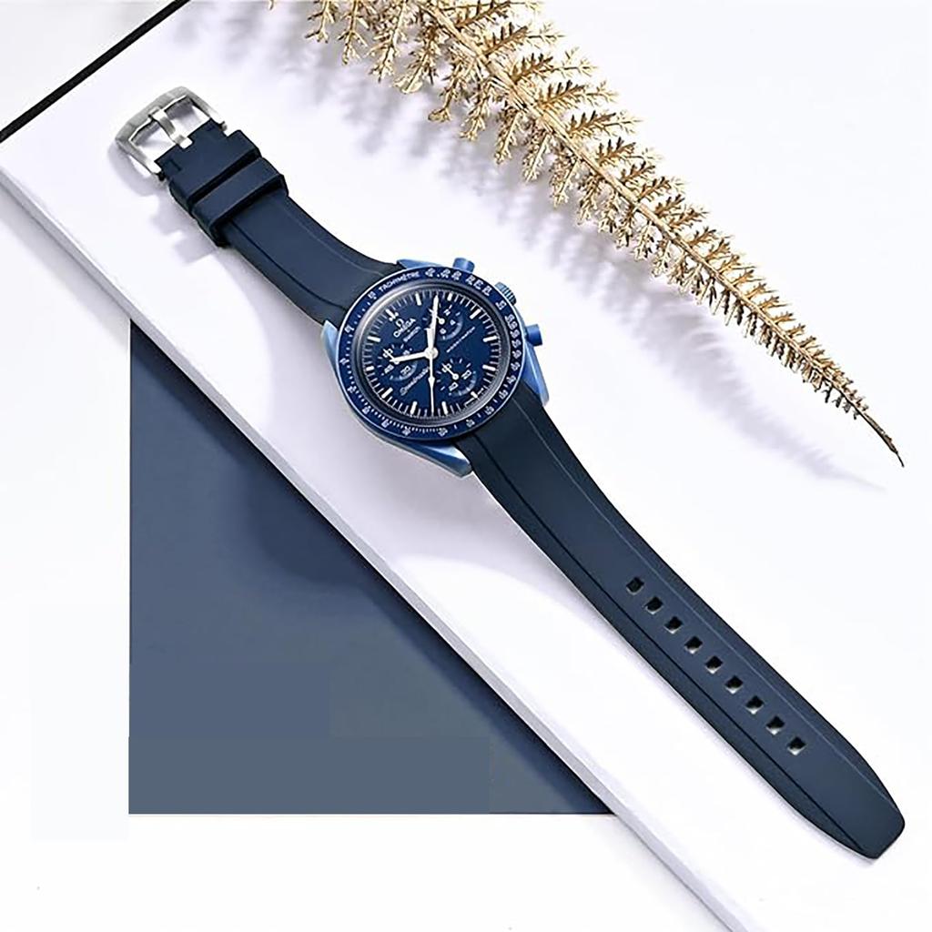 20mm Uhrenarmband für und Gummi-Uhrenarmband mit Silikon Wasserdicht und beinhaltet Einstellwerkzeug und Feder Omega, Swatch, MoonSwatch, Omega,