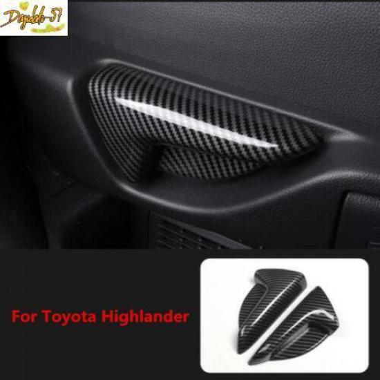 Carbon Fiber 2X Rear Seat Handle Cover Trim For Toyota Highlander - New