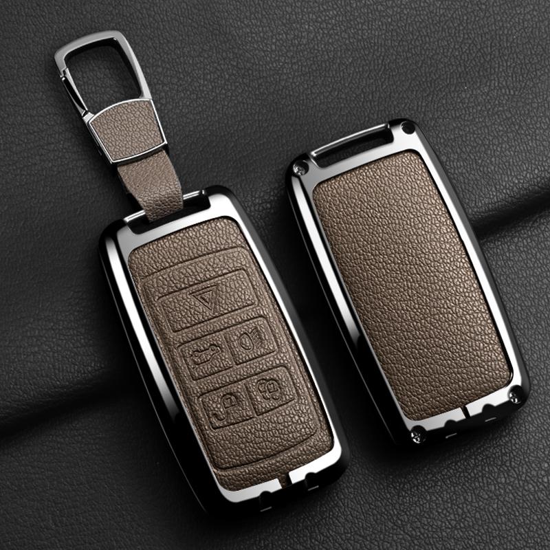 Car Key Case Cover for Jaguar XF XJ XE S-Type F-Type X-Type F-Pace I-Pace E-Pace Android XFR XKR Zinc Alloy Leather Keychain
