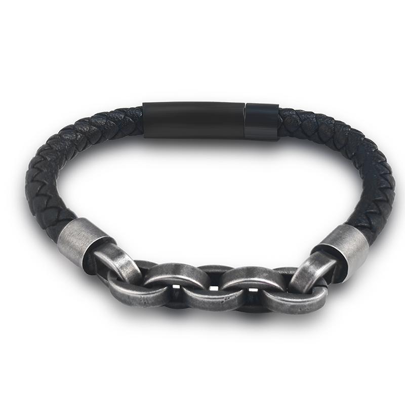 

Charm Leather Bracelet Infinity Shape Special Popular Pattern Men s Bracelet for Men Stainless Steel Jewelry Accessories Gift 20.5cm