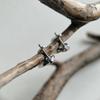 Silver Earrings with Natural Cubic Zirconia, Onyx (2199298)