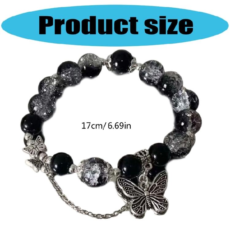 Exquisite Alloy Bracelet Accessory Distinctive Beaded Bracelet Charm With Butterfly Embellishments for Trendsetters
