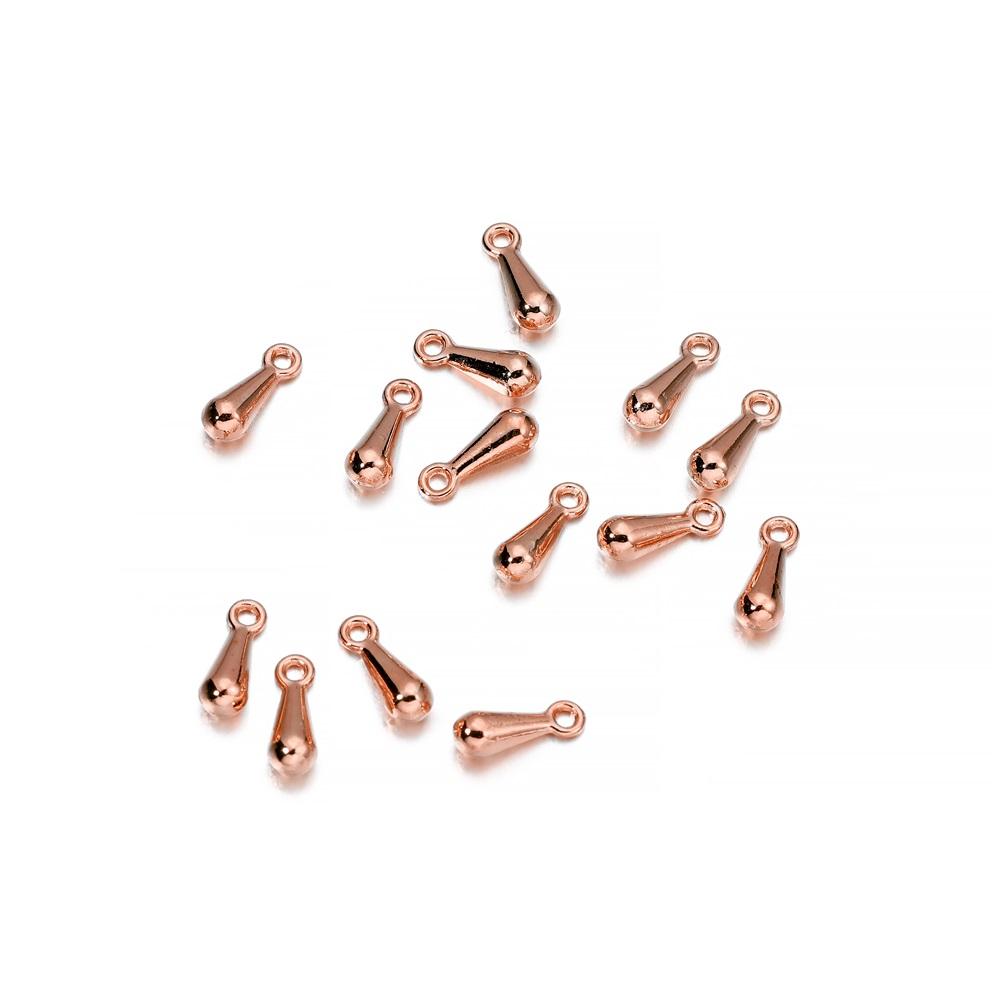 200Pcs/Lot Gold Color Water Drop Pendant End Beads 2*7 3*9mm For Tail Extender Chain DIY Jewelry Making Findings Accessories