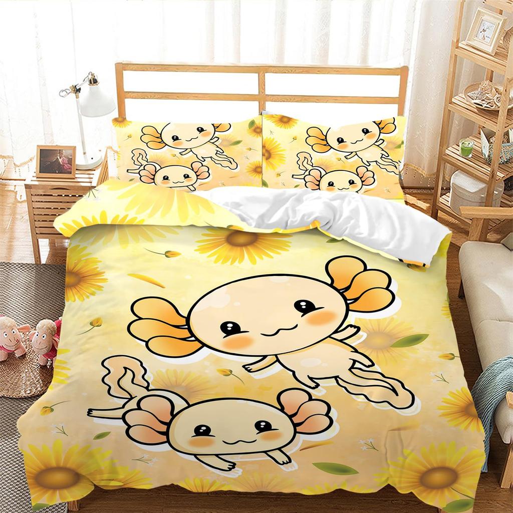 Cute Scales Three-Piece Quilt Cover 3D Digital Printing Bedding Set