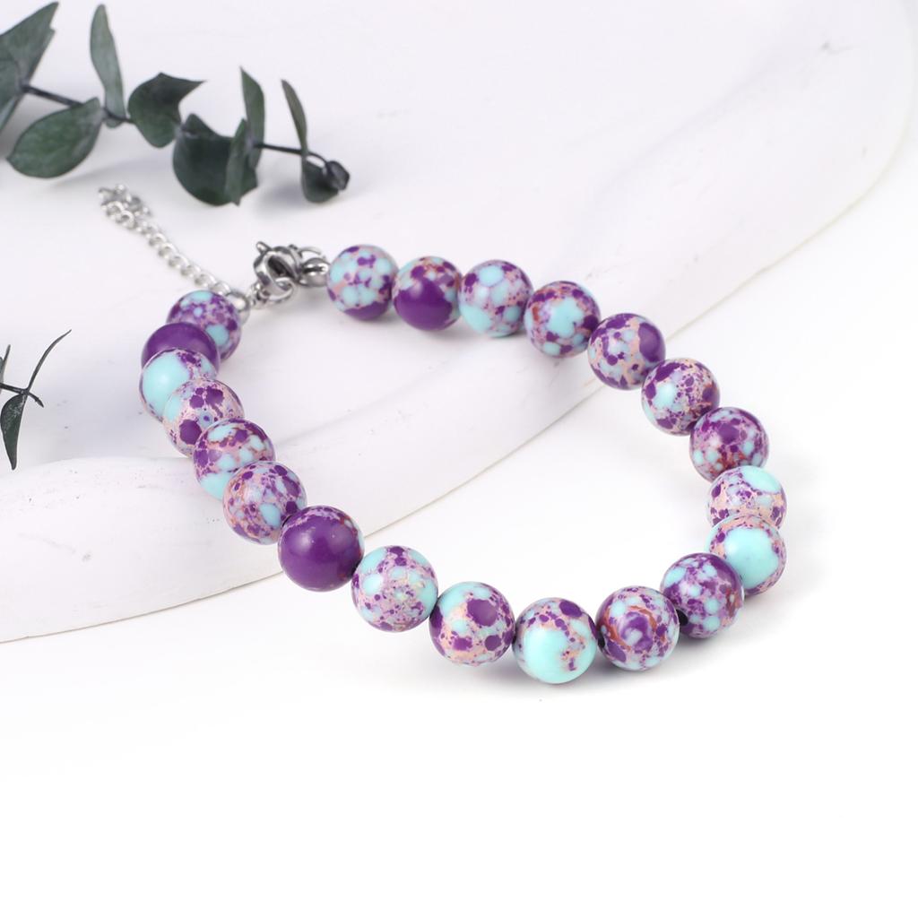 Nový styl Dámský náramek Přírodní kámen Emperor Stone Korálky 8X8 MM Přívěsky pro ženy Romantický dárek k narozeninám