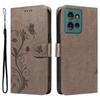 For Motorola Edge 50 5G PU Leather Cases Flower Pattern Wallet Stand Phone Cover with Strap