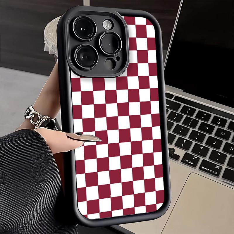 Phone Case for iPhone 17 Air 16E 15 16 Pro Max Retro Classic Chess Board Grid Cover 14 Plus 13 12 Mini Soft Shell Silicone Funda
