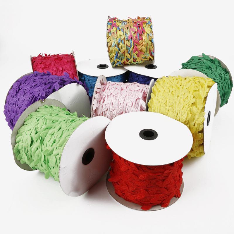 Polyester Leaf Lace for DIY Clothing, Jewelry, Wreath, and Rattan Bag Decorations