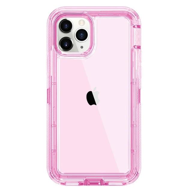 Simple Solid Color Heavy Duty Military Grade Anti-Drop Armor 3IN1 for IPhone 17Air 16E 16 15 14 PLUS 13 12 11 17 Pro Max Otther with Box Clear Case