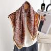 New cotton and linen small square scarf women's autumn and winter Korean version versatile cashew nut small scarf decorative belt neck protection warm
