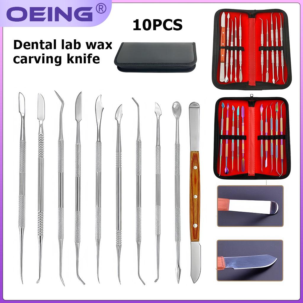 Set de 10 cuțite pentru sculptură în ceară dentară (10 bucăți) Unelte de sculptat din oțel inoxidabil Instrument de umplere a protezelor Dentare Echipament de laborator dentar